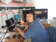 Arturo broadcasting the Good News on Radio Zapoteca